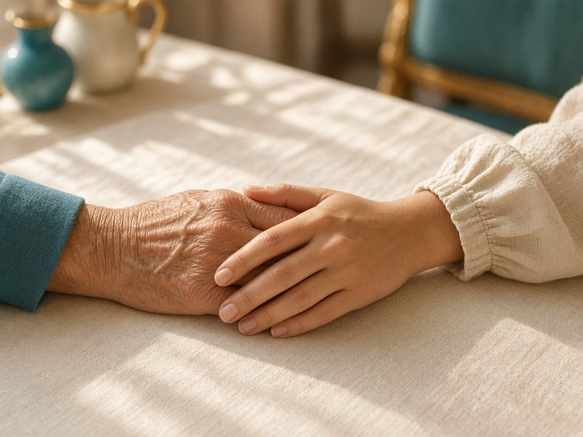 Caring hands in a home setting